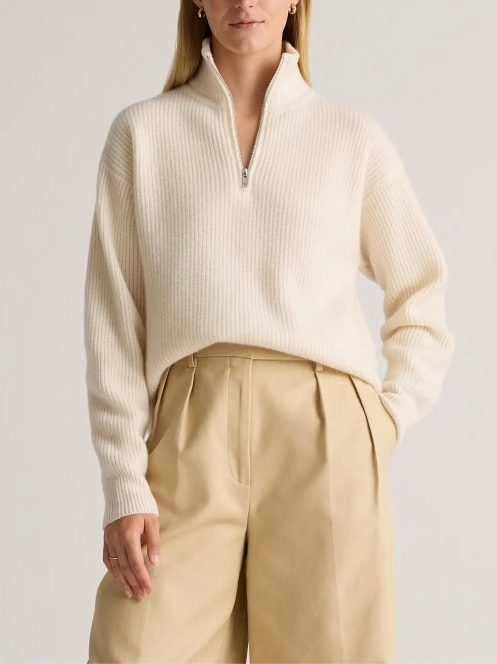 Channel a coastal classic vibe with our Mongolian Cashmere Fisherman Quarter Zip